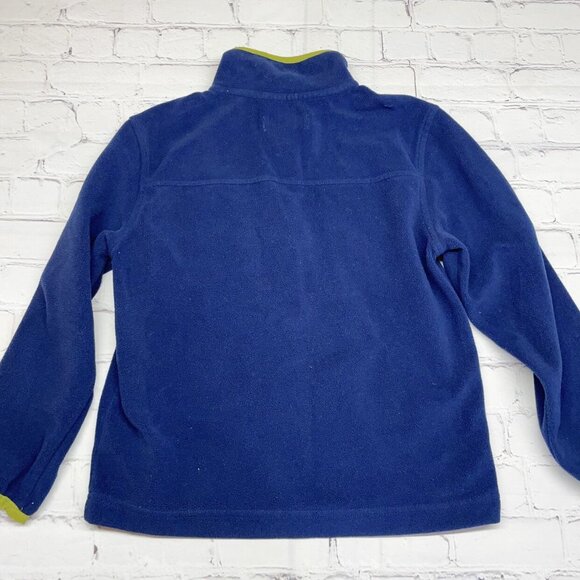 Eddie Bauer Kids Fleece Pullover Size 8 Blue Neon Green 1/4 Zip Outdoor - Picture 6 of 7